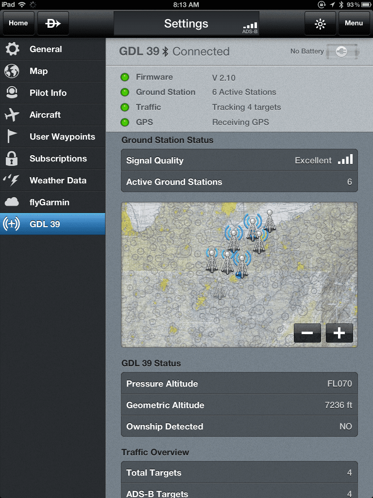 Pilot Report flying with the Garmin GDL 39 ADSB receiver