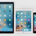Three iPad screen sizes